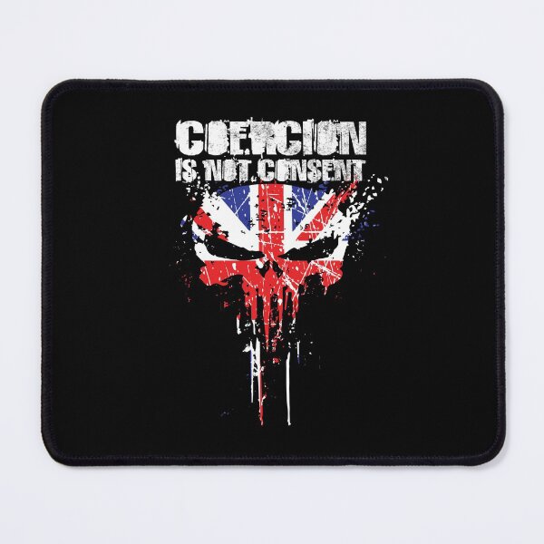 Item preview, Coercion Is Not Consent | UK Flag on Skull designed and sold by DAFIN.
