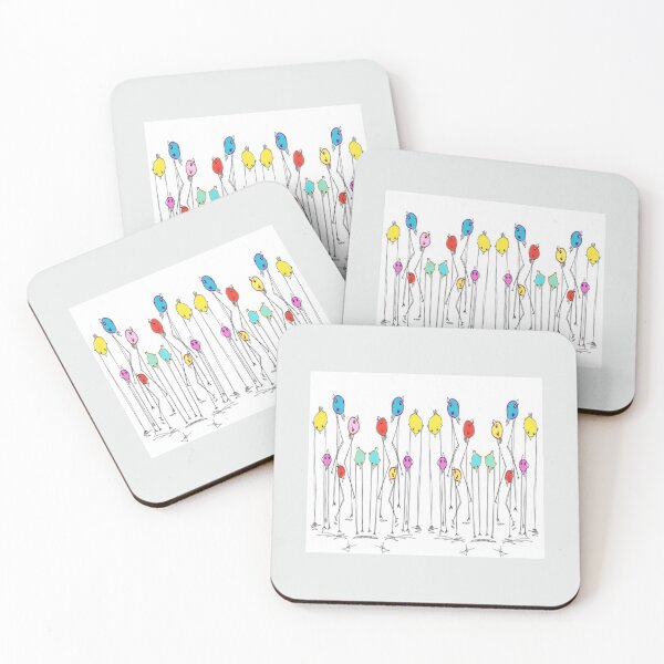 Item preview, The birdy's, colorful, birds, nature, animals, happy, original, illustration,  design, artwork,  designed and sold by Freedomworx.