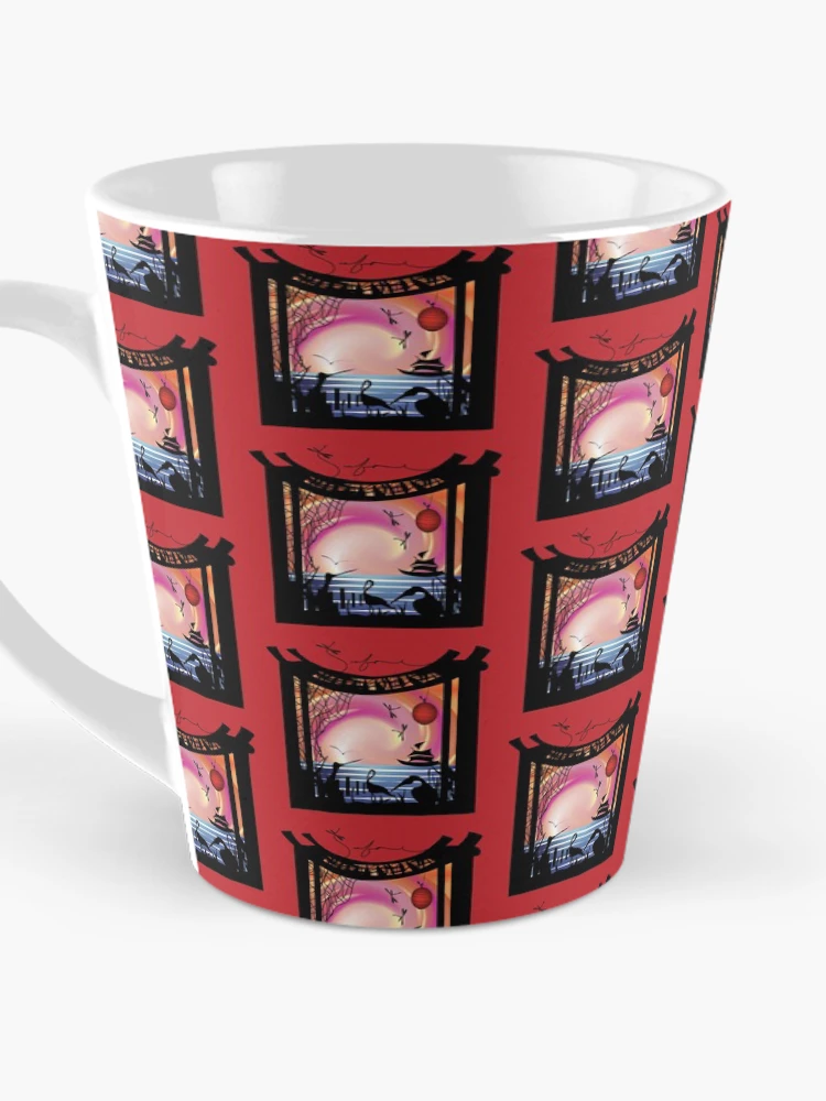 Aperçu 3 sur 4. Mug à café avec l'œuvre Pagode Rouge créée et vendue par InfinitePathArt.