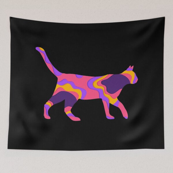 Item preview, Colorful Cat Papercut Effect designed and sold by InnaPo ⭐⭐⭐⭐⭐.