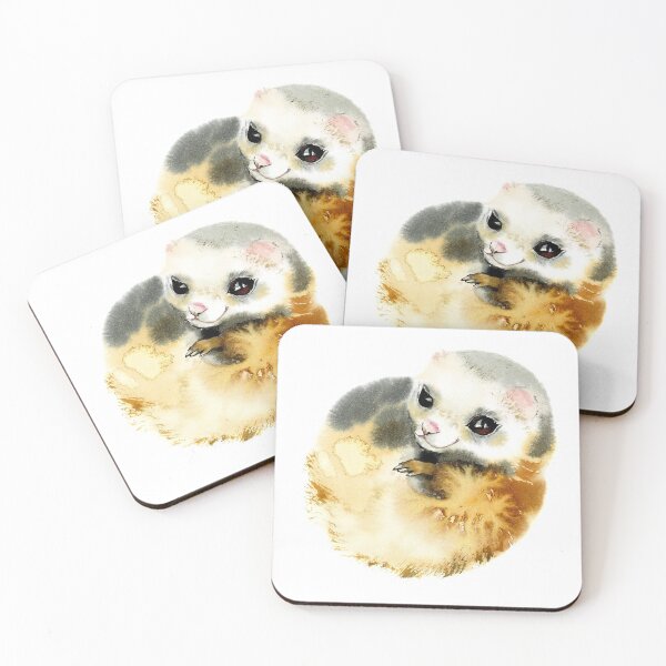 Item preview, polecat-watercolor portrait animals designed and sold by Hartics.