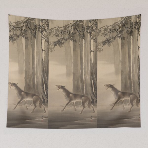 Item preview, Howling Wolf in a Deep Mountain Valley designed and sold by japanese-ukiyoe.