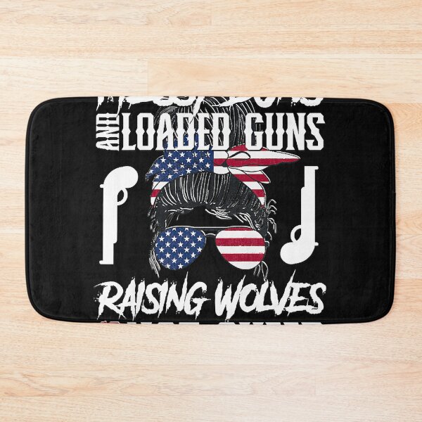 Item preview, Womens Messy Buns And Loaded G-uns Raising Wolves Not Sheep Premium T-Shirt designed and sold by SusanHoemann.