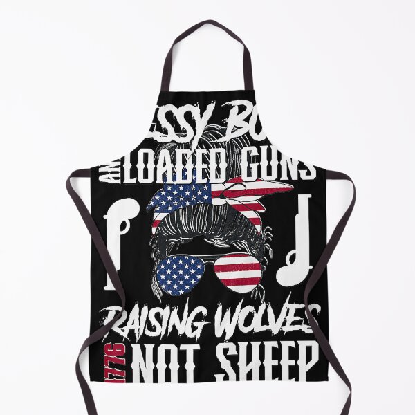 Item preview, Womens Messy Buns And Loaded G-uns Raising Wolves Not Sheep Premium T-Shirt designed and sold by SusanHoemann.