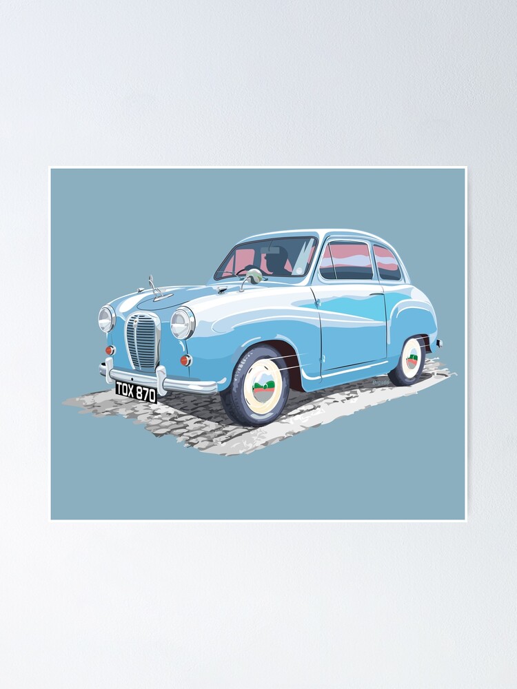 Austin A35 drawing, original A4 size hand-drawn drawing (not a online print)