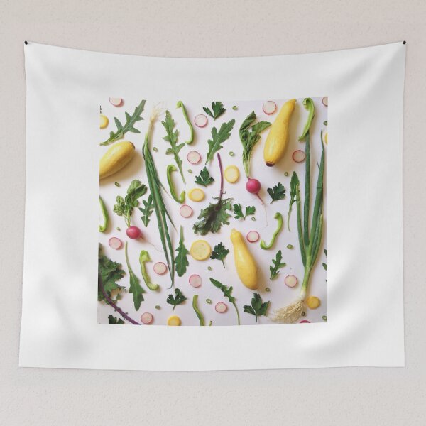 Item preview, Garden Veggies In A Pattern On A White Background. Pattern And Colorful Aesthetic Novelty Design designed and sold by Silver Medal.