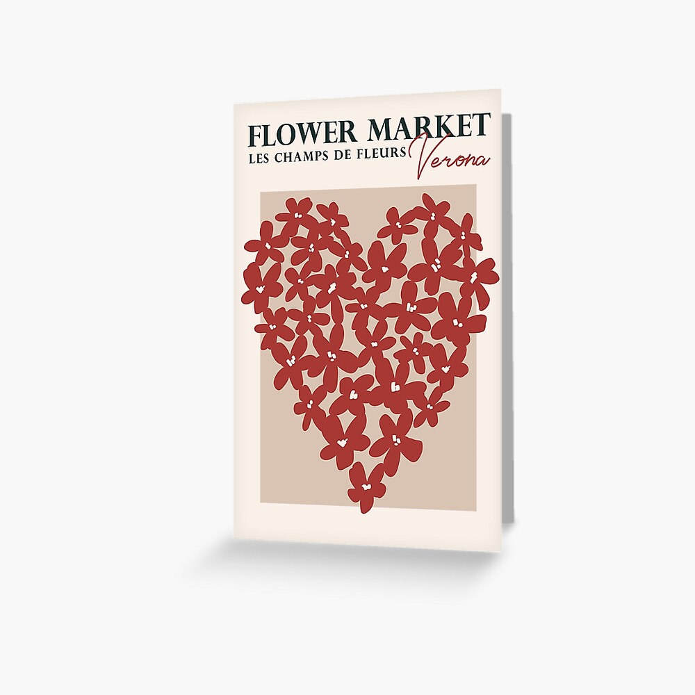 Flower market, Verona, Valentine's Day decor, Heart art, Retro