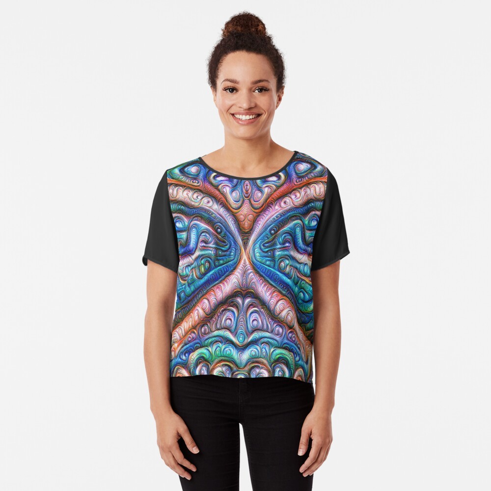 Frozen astral liquid #DeepDream #Art Chiffon Top