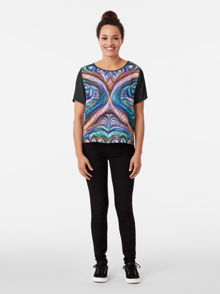 Alternate view of Frozen astral liquid #DeepDream #Art Chiffon Top