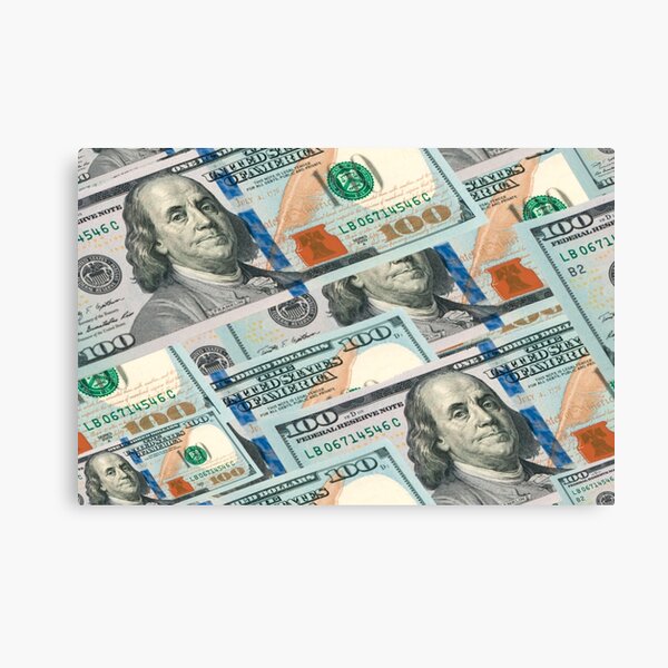 The Pattern of One Hundred Dollar Bills is a Sign of Wealth Canvas Print