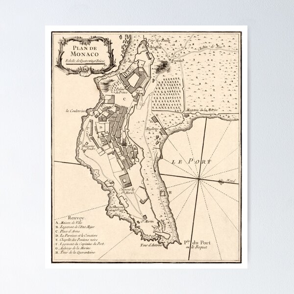 Item preview, Plan de Monaco - 1764 designed and sold by paulrommer.