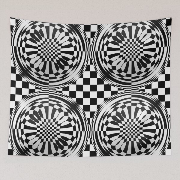 Item preview, MOUNTAINS - Hypnotic - Black and White Trippy Hypno Design designed and sold by MrGiftee.