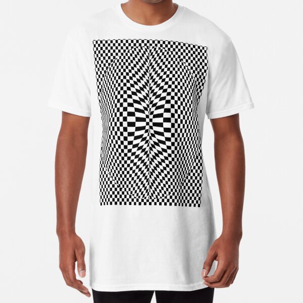 Hidden Hypnotic - Black and White Trippy Hypno Design Long T-Shirt