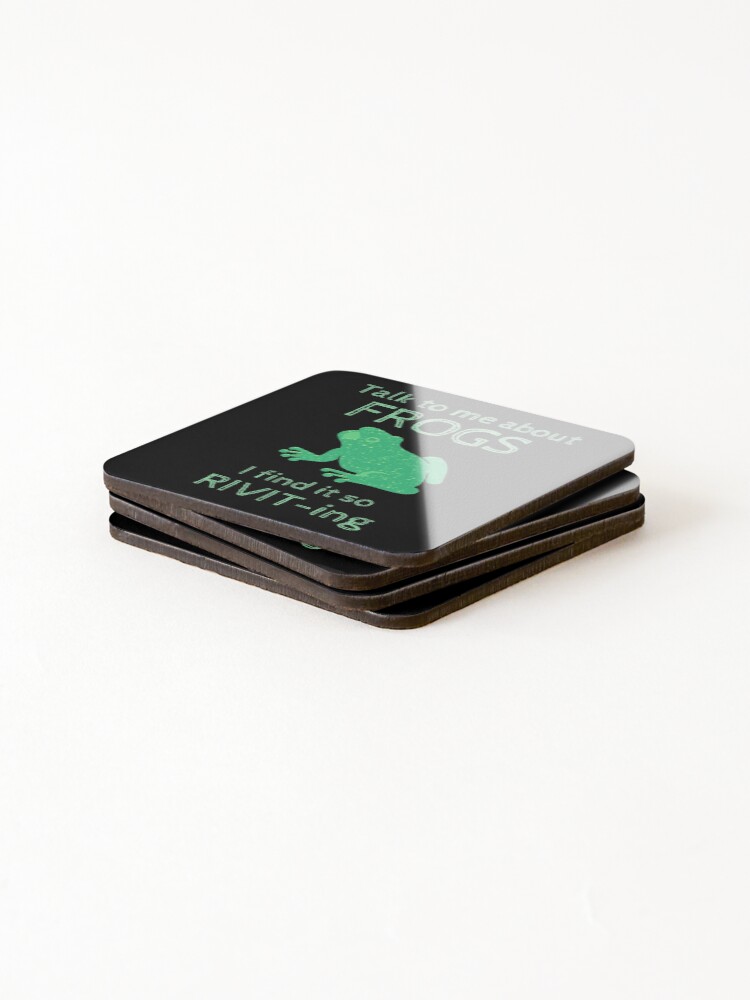 Thumbnail 4 of 5, Coasters (Set of 4), Funny Frog Riveting Pun designed and sold by DesignsofNote.