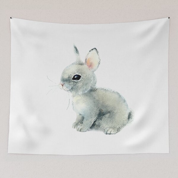 Item preview, rabbit-watercolor portrait animals designed and sold by Hartics.