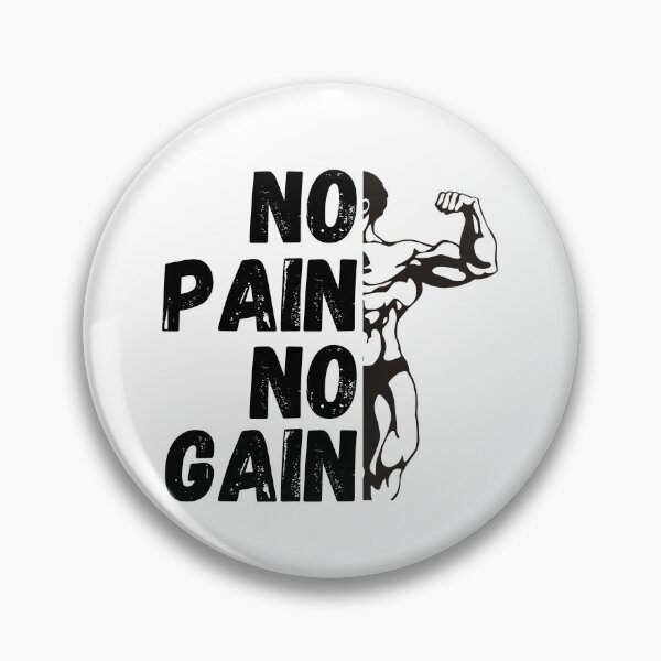 Item preview, Monochrome "No Pain No Gain" Gym Design designed and sold by ChristinaLittle.