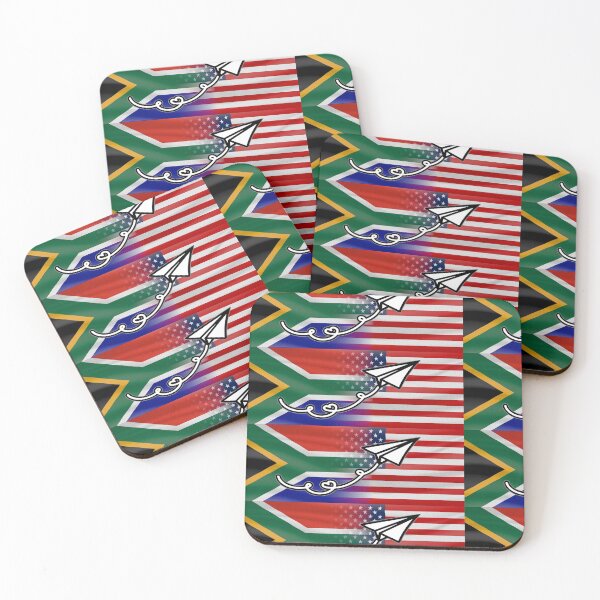 Item preview, South Africa USA expat flightpath flags (CLEAN) designed and sold by SolidEarthArt.