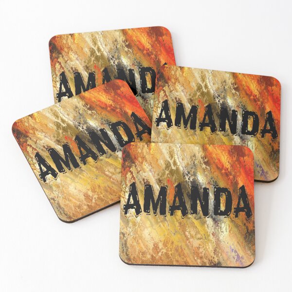 Item preview, Amanda name design black letters on bright background designed and sold by Areashor.