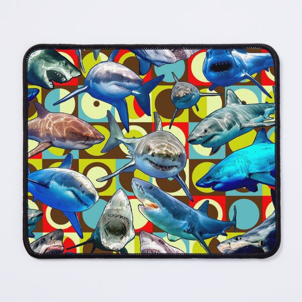 Item preview, GREAT WHITE SHARKS ON ABSTRACT designed and sold by ICONIC-SONIC Shop.