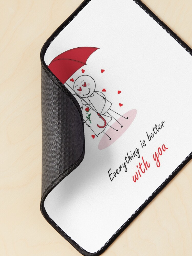 Valentines Day Romantic couple art design drawing under umbrella, boyfriend  and girlfriend, funny, heart, gift ideas for him, for her Greeting Card  for Sale by expresivedesign