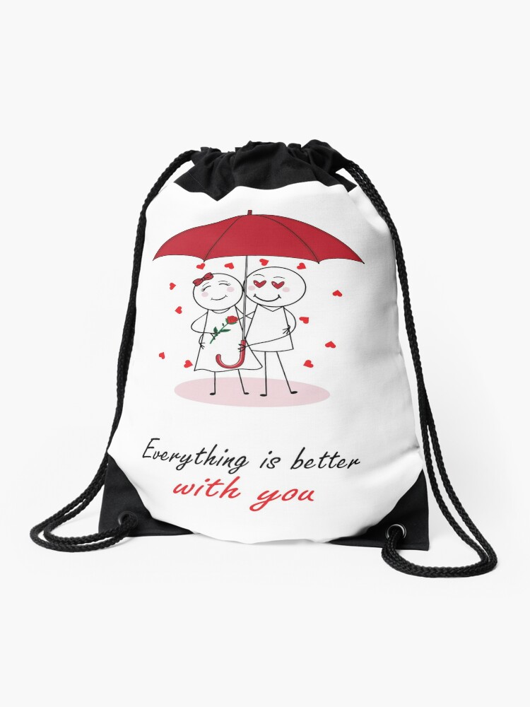 Valentines Day Romantic couple art design drawing under umbrella, boyfriend  and girlfriend, funny, heart, gift ideas for him, for her Spiral Notebook  for Sale by expresivedesign