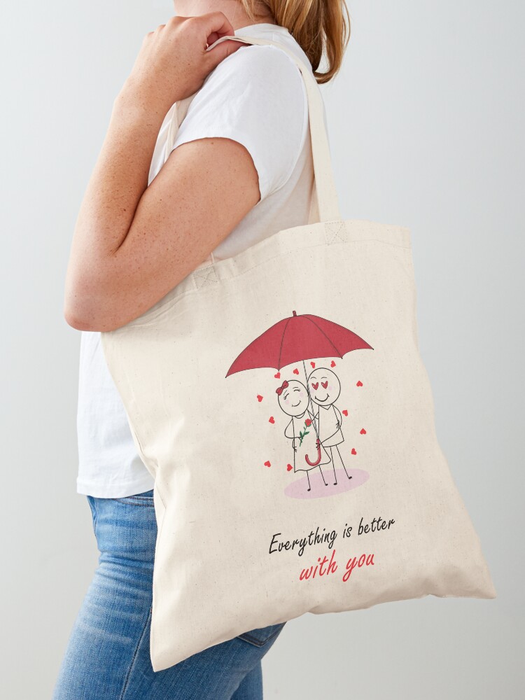 Personalized Portrait Hand illustrated Canvas Tote Bag for Family, Couple,  boyfriend gift