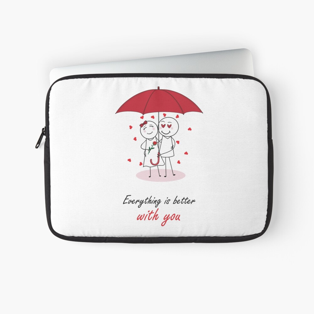 Valentines Day Romantic couple art design drawing under umbrella, boyfriend  and girlfriend, funny, heart, gift ideas for him, for her Spiral Notebook  for Sale by expresivedesign