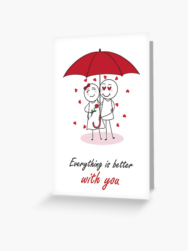 Valentines Day Romantic couple art design drawing under umbrella, boyfriend  and girlfriend, funny, heart, gift ideas for him, for her Spiral Notebook  for Sale by expresivedesign