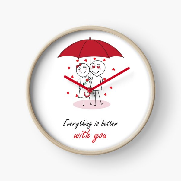 Valentines Day Romantic couple art design drawing under umbrella, boyfriend  and girlfriend, funny, heart, gift ideas for him, for her Greeting Card  for Sale by expresivedesign