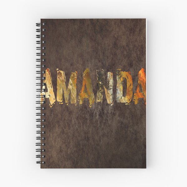 Item preview, Amanda name design gold grunge letters on dark background designed and sold by Areashor.