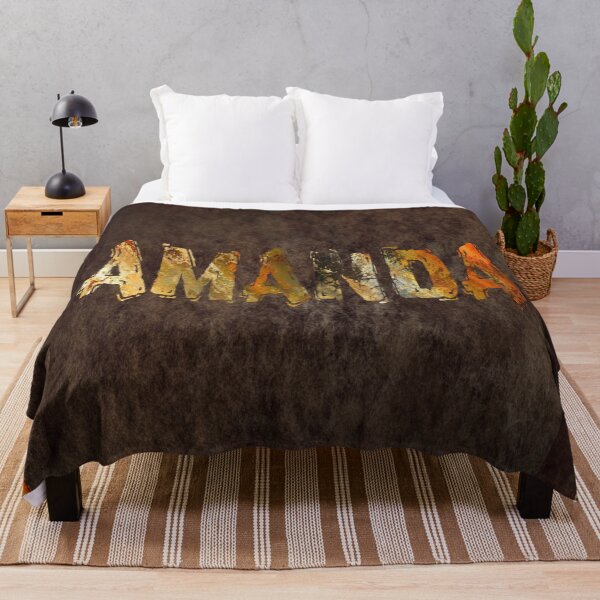 Item preview, Amanda name design gold grunge letters on dark background designed and sold by Areashor.