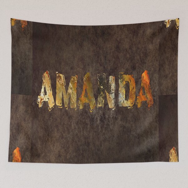 Item preview, Amanda name design gold grunge letters on dark background designed and sold by Areashor.