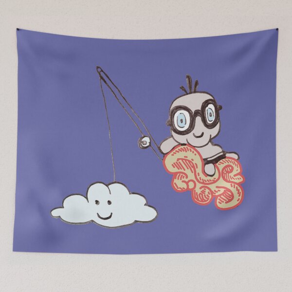 Item preview, fishing a cloud on ultra violet background designed and sold by AHELENE.