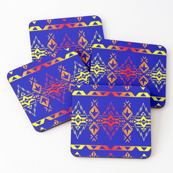 Item preview, Blue  / Fire Color  Native Geo Print V4 designed and sold by JMWCD.