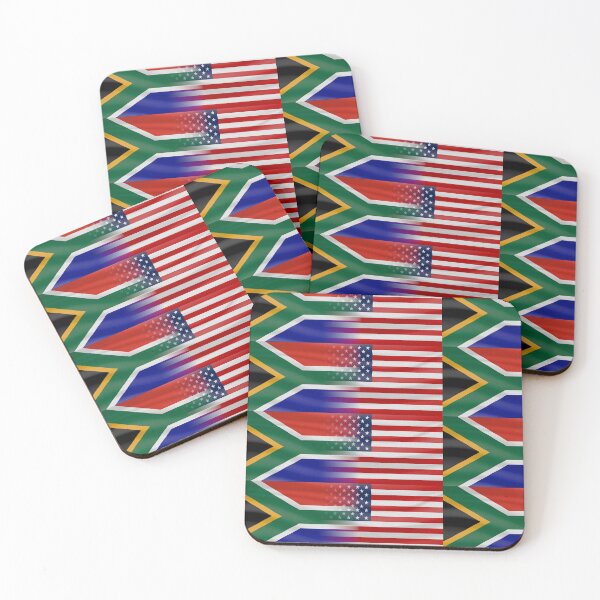 Item preview, South Africa USA expat flags blended (CLEAN) designed and sold by SolidEarthArt.