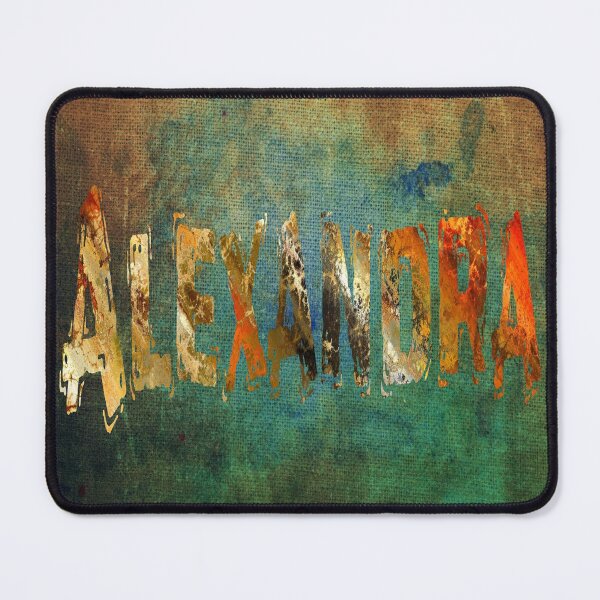 Item preview, Alexandra name design grunge gold letters on green and beige canvas designed and sold by Areashor.