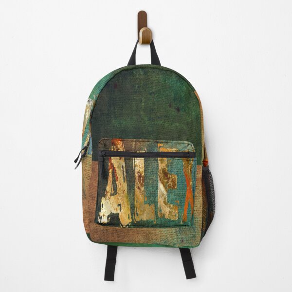 Item preview, Alexandra name design grunge gold letters on green and beige canvas designed and sold by Areashor.