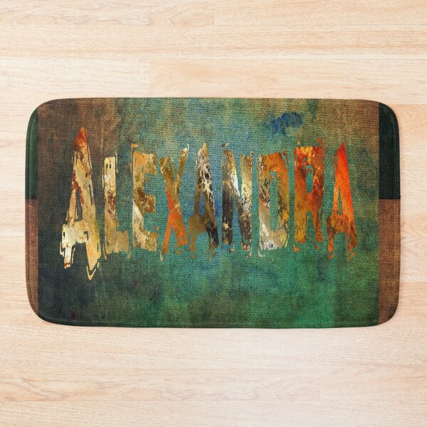 Item preview, Alexandra name design grunge gold letters on green and beige canvas designed and sold by Areashor.