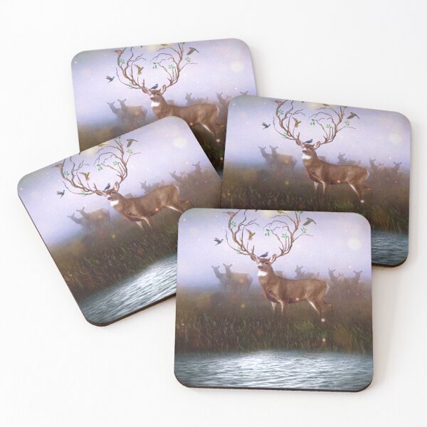 Item preview, Surreal Fantasy Deer with Tree Branch Antlers and Birds designed and sold by orionlodubyal.