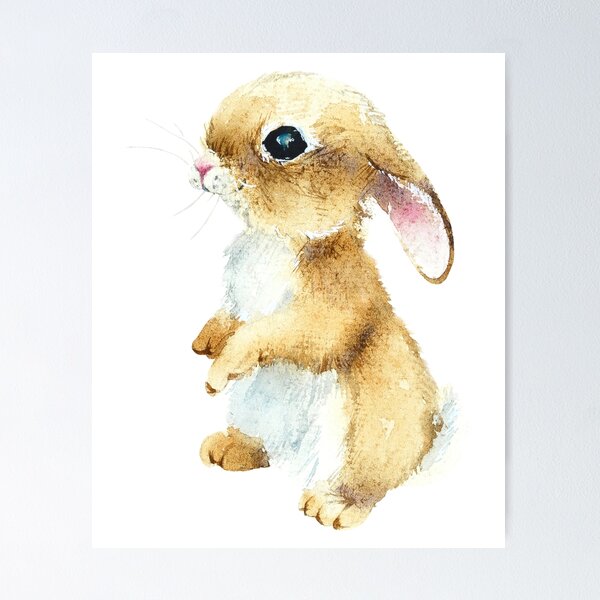 Item preview, rabbit-watercolor portrait animals designed and sold by Hartics.