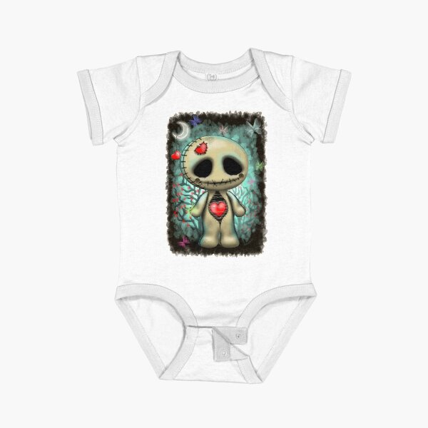 Love Creepy Cute Voodoo Doll Short Sleeve Baby One-Piece