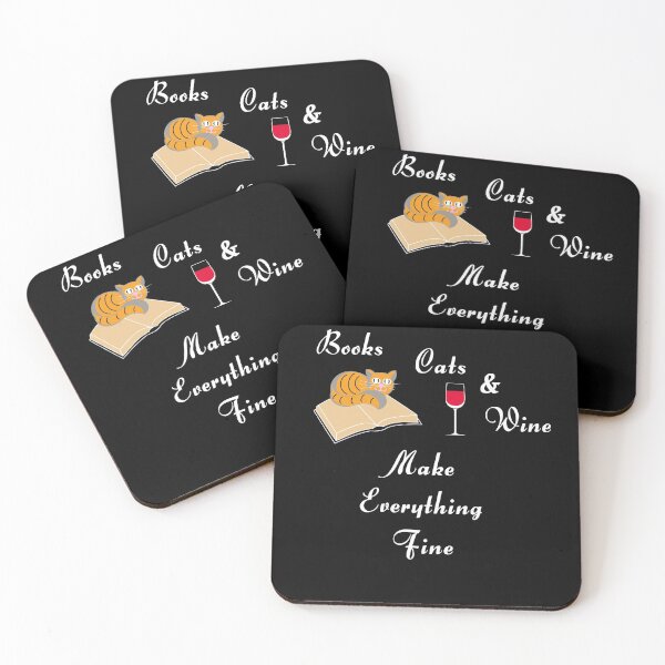 Item preview, Books cats and wine designed and sold by Brad Chambers.