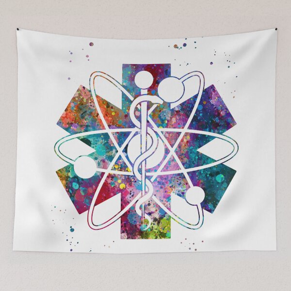 Item preview, Radiology Nuclear Medicine Symbol Star of Life and Atom  designed and sold by EvasDreams.
