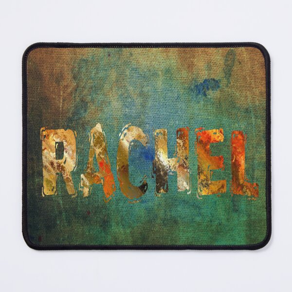 Item preview, Rachel name design gold grunge letters on green canvas designed and sold by Areashor.