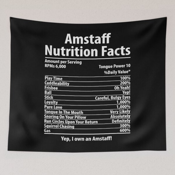 Item preview, Amstaff Dog Nutrition Facts T-Shirt designed and sold by DavidSale1.