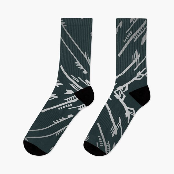 Item preview, Modern Arrows X line art pattern in dark green and silver designed and sold by jeanyun48.