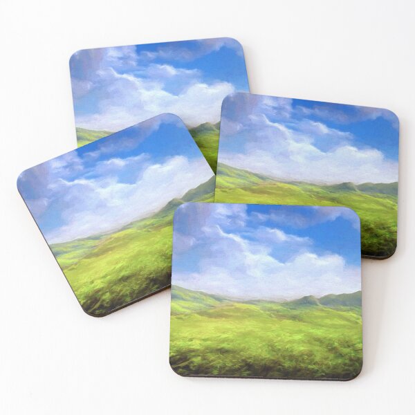 Item preview, Blue Sky and Green Grassland Landscape Painting designed and sold by MarikaJohnson.