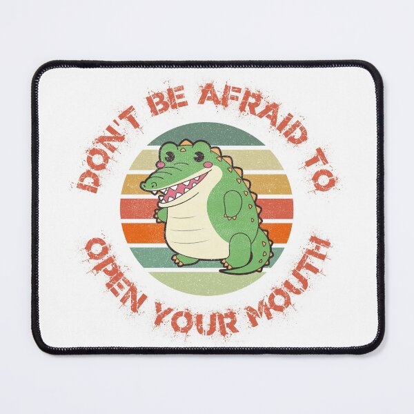 Item preview, Don't Be Afraid To Open Your Mouth Alligator Clipart Sunset Red Letters designed and sold by LuckyKermit.