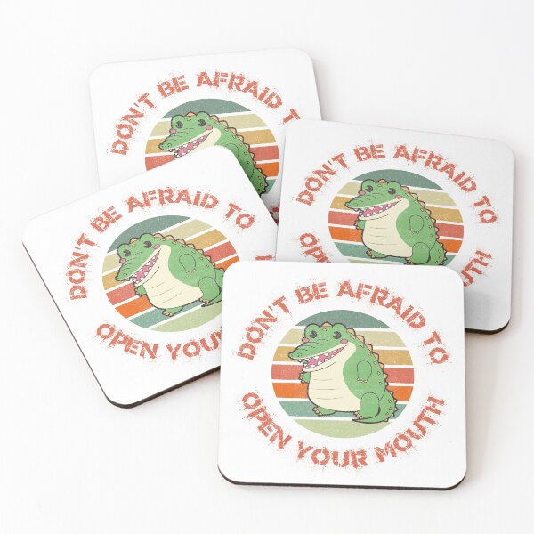Item preview, Don't Be Afraid To Open Your Mouth Alligator Clipart Sunset Red Letters designed and sold by LuckyKermit.