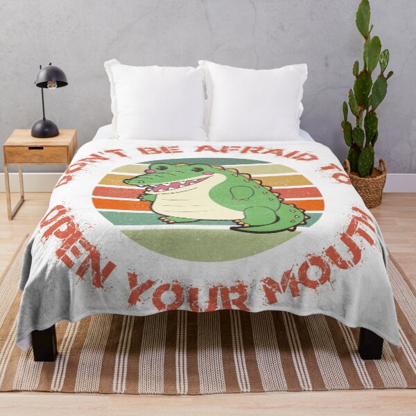 Item preview, Don't Be Afraid To Open Your Mouth Alligator Clipart Sunset Red Letters designed and sold by LuckyKermit.